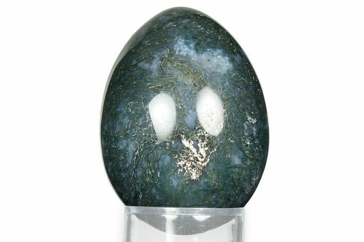 Polished Green Moss Agate Egg - India #326809